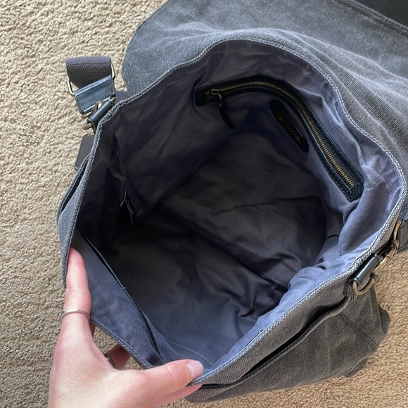 Hayden Harnett Smithy Messenger Bag Shoulder Laptop Travel Canvas Leather Office - Picture 8 of 14